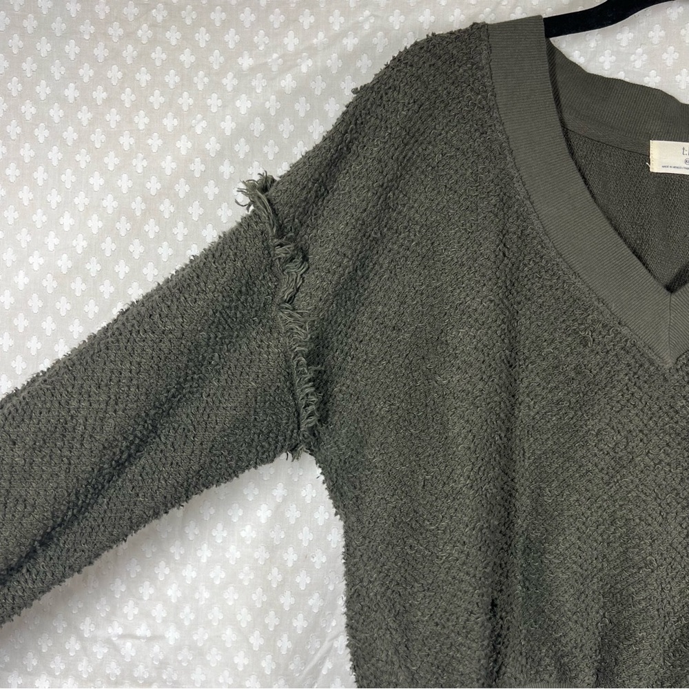 Anthropologie T.La Dark Green Zuri Knit Sweater - Picture 4 of 6